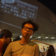 Sampson Wong and his “Add Oil Machine” during the 2014 Umbrella Movement in Hong Kong.